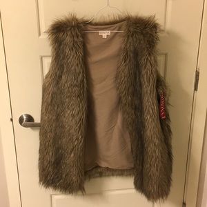 Merona Brown Faux Fur Vest